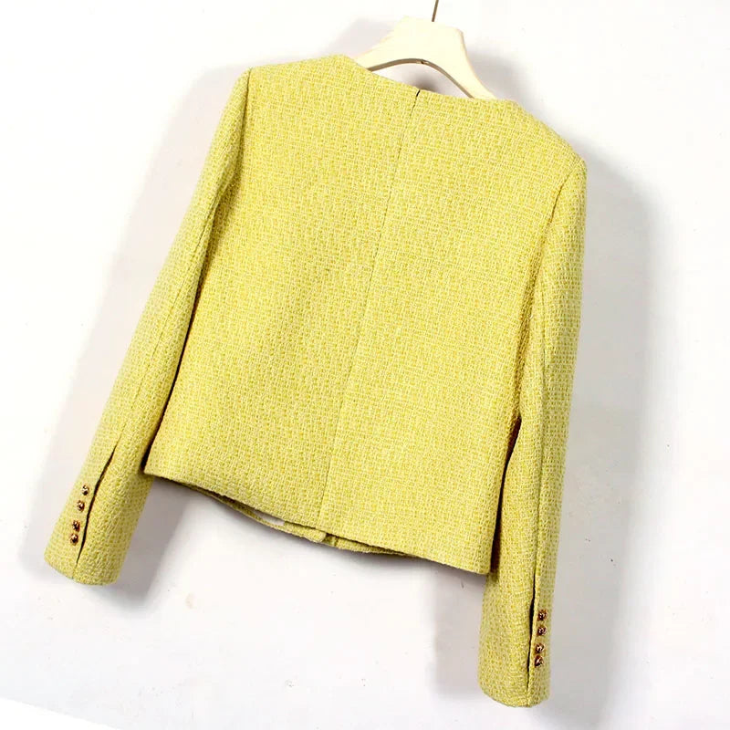 Coat Women Winter Jacket New Autumn and Winter Korean Women's Single-breasted High-quality Chic Tweed Retro Top Coat Women 2024