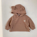 2024 Spring New Baby Boy Bear Hooded Sweatshirt Toddler Girls Cotton Clothes Embroidery Tops Kids Hoodies Outwear