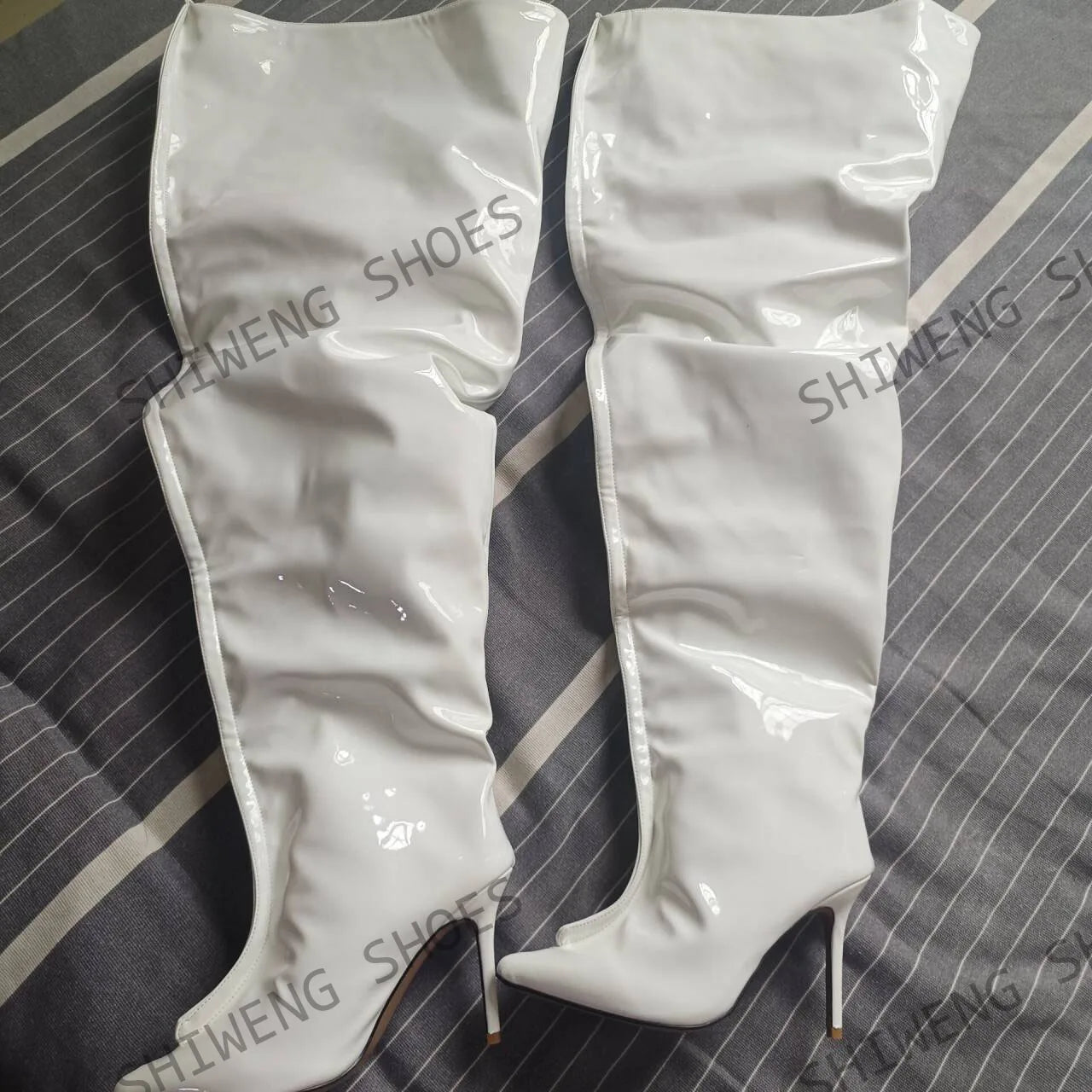 2025 Women Boots Over The Knee Suede Pointed Toe Thin Heel Slip-On Cowboy Fashion Runway Show Sexy Concise Women Shoe New 44