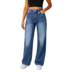 Wide-Leg Jeans Women Light Blue High-Waisted