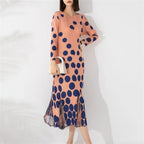 Long Dresses Womens Dresses Folding Dress Spring and Autumn Women's new High-end Design with Relaxed Temperament and Long Skirt