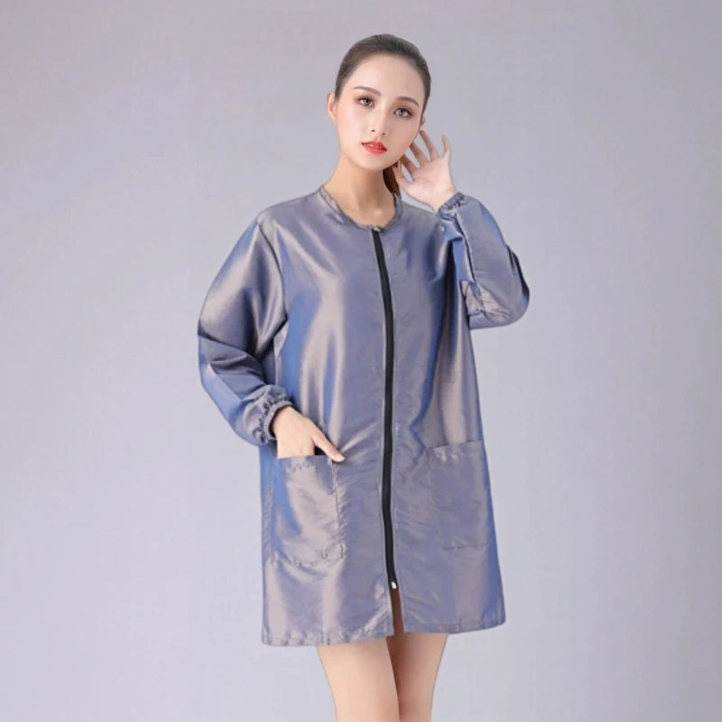 Hair Salon Work Clothes Pet Grooming Uniforms Long Sleeve Beauty Salon Smock Barber Shop Hairdresser Robe Anti Hair Gown Y1206