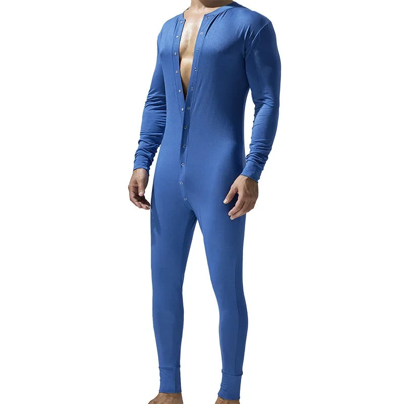 New Men's One-Piece Pajamas Home Fitness Wear Men's Bodysuit