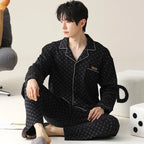 Pajamas for Men Sleepwear Sleeping Autumn Cotton Large-sized Casual Long-sleeved Pants Summer Winter Suits
