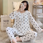 Maternity 2-Piece Spring And Autumn Breastfeeding Pajamas Homewear Spring And Summer Monthly Clothing Leisure Home Suit