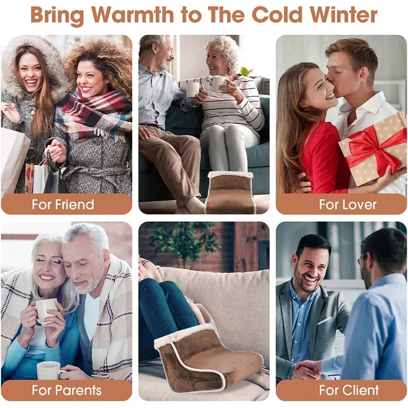 Winter hot sale Electric Heated Foot Warmers  Super Soft Feet Heating Pad  6-Level Heating Foot  Boots for men and women