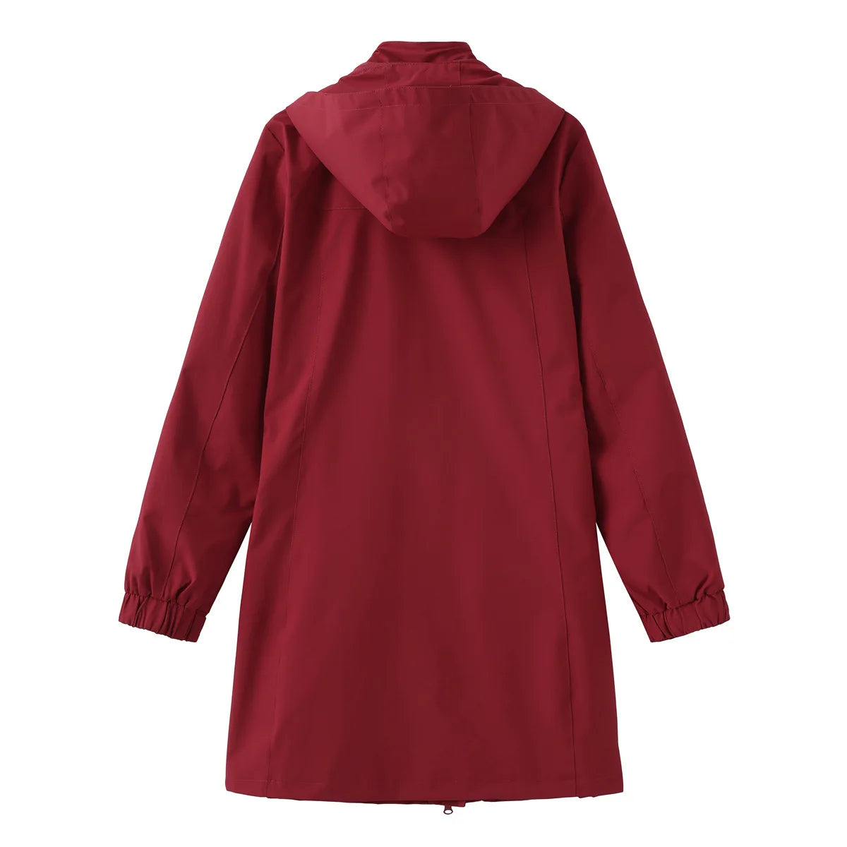Spring Autumn Women's Solid Color Long Sleeve Lightweight Trench Coat with Detachable Hood Water-Repellent Windbreaker