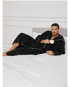 Men's Autumn/Winter New Style Comfortable Cotton Flannel Robe Luxury Open-Front Couples Robe Men's Warm Bathrobe Nightwear