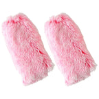 Colorful Furry Plush Leg Warmers Women Girl Winter Soft Thick Fuzzy Boot Cuffs Leg Sleeves Covers Footless Calf Socks Streetwear