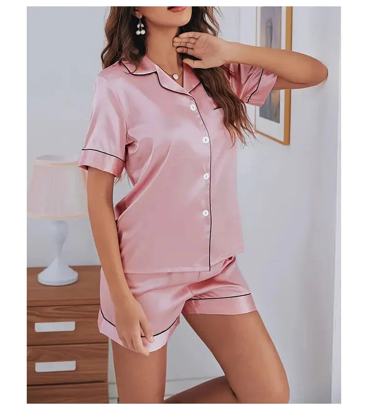 Women's Pajamas Set Satin Sleepwear