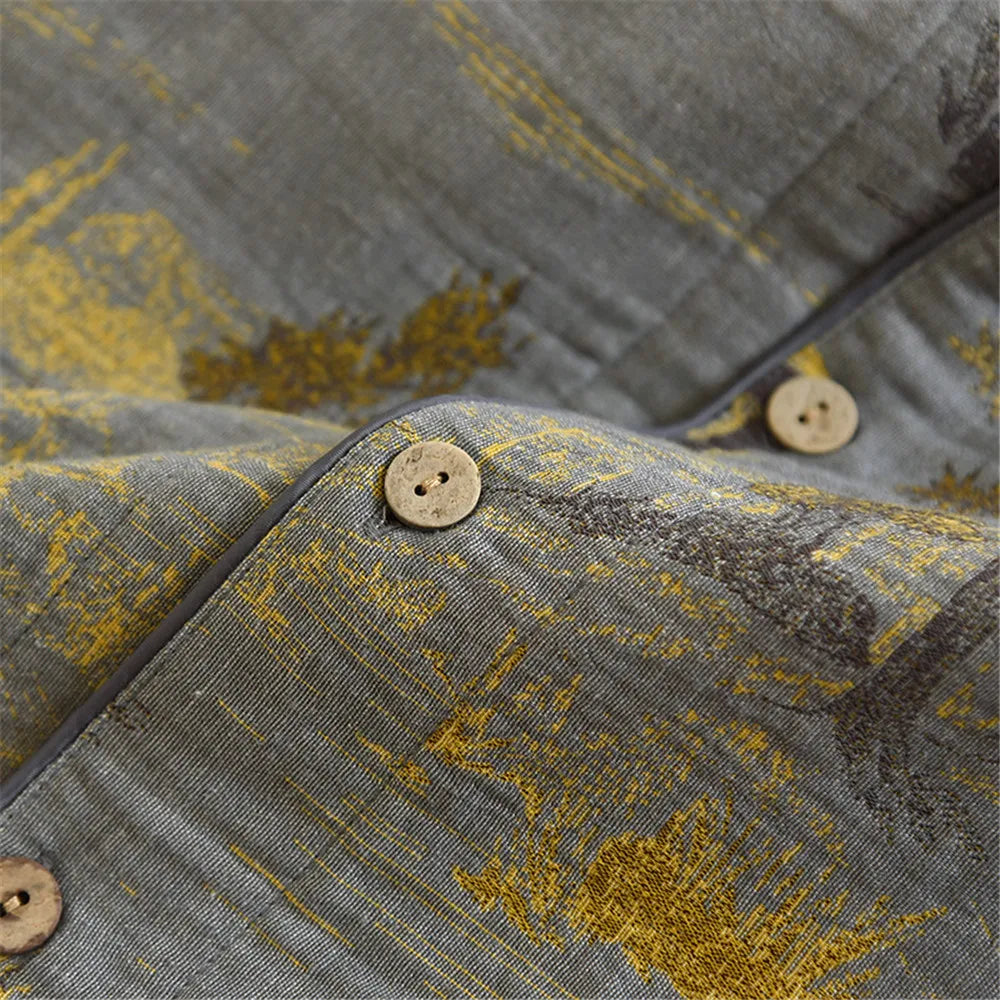 Men's Pajamas Can Be Worn Outside Spring Autumn Thin Cotton Long-sleeved Shirt Trousers Homewear Men Pyjama Set