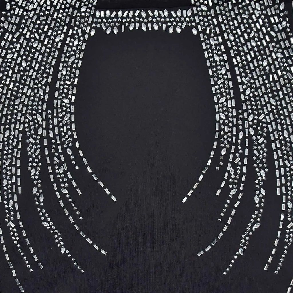 Women's Glittery Rhinestones Gymnastics Jumpsuit Sheer Mesh Patchwork Mock Neck Long Sleeve Dance Rompers One-piece Bodysuit