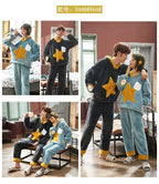 Couples Pajamas Women Men Winter Thicken Pyjamas Sleepwear