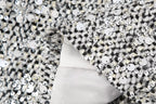 BKQU Tweed Sequined Jackets Women Casual Loose Round Neck Long Sleeved Cropped Silver Cardigan Autumn Female Warm Elegant Coats