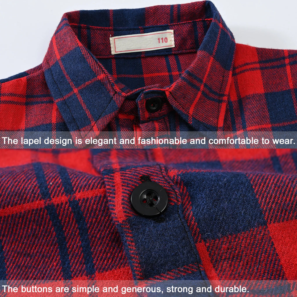 Girl's Shirt,Long Sleeve Girls Checked Dress,Fashion Sweet Teens Blouse,Lapel Letter Print Children's Plaid Tops,Princess Dress