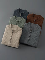 Men's Sweater Pullover Autumn Winter Sweater Warm Clothing 100% Cashmere Business Long Sleeve Classic Quality Mock Neck Knit Top