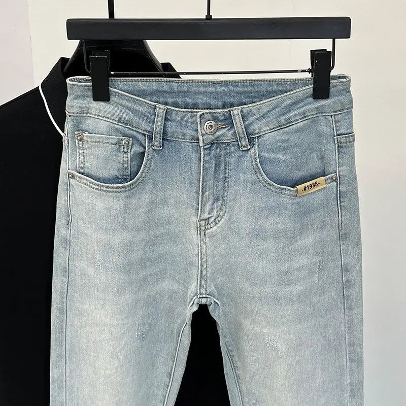 Jeans Men's Trendy Brand Light-colored Fashion Youth Casual Pant
