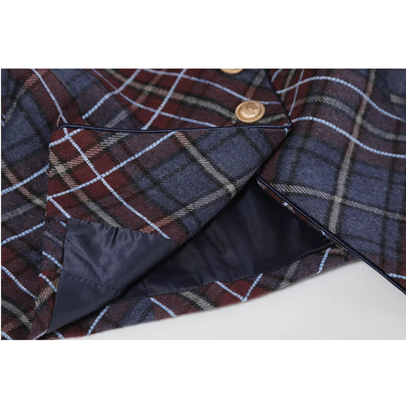 Women's Plaid Blazer Coat Fashion 90s Vintage Streetwear Harajuku Long Sleeve Suit Jacket Outerwear Top Emo 2000s Clothes 2023