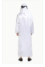 White Arabian Costume Men Robe Fancy Dress Arab Cloth Cosplay Christmas Halloween