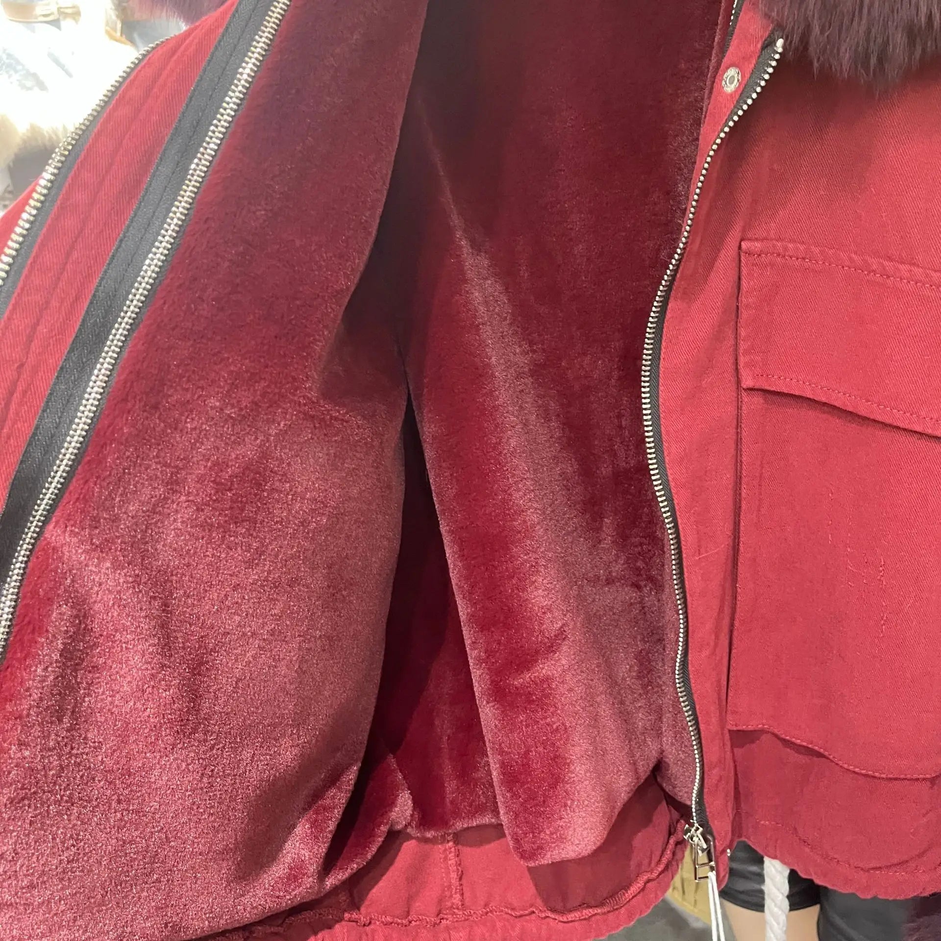 Fox Fur Denim Jacket for Women Fleece-Lined and Thickened Winter 2025 New Korean Style Loose Fit Batwing Sleeve Cotton Coat
