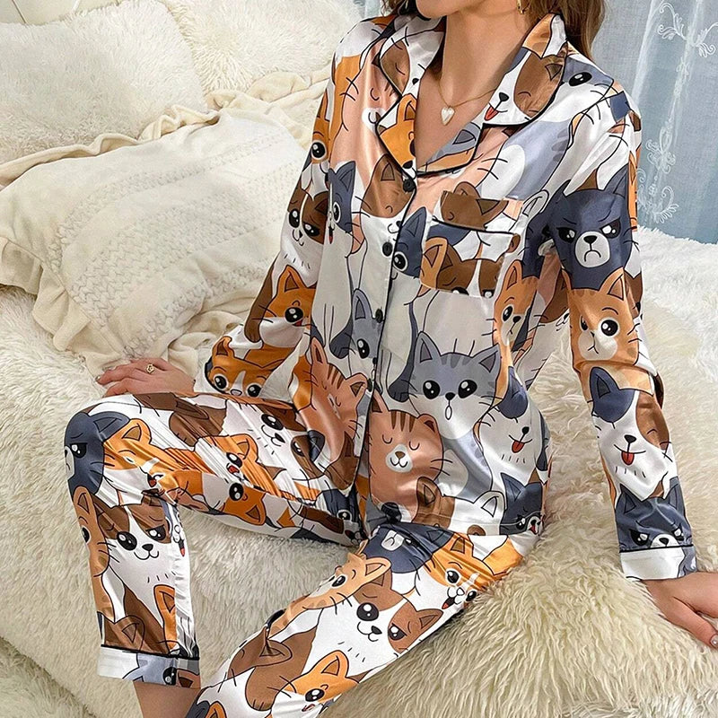 Women Satin Pajama Casual Sleepwear