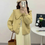 Women Jackets New Long Sleeve Doll Collar Women Jacket Black Elegant Jacket Coat Women Jaqueta Feminina Chaquetas De Mujer Q2180