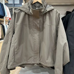 Windproof Stand Collar Jacket Women's Outdoor Casual Hooded Thin Coat Jacket