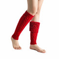 Twist Pattern Knitting Leg Warmers Double-Layered Fleece-Lined Women Leg Warmers Solid Color Thicken Warm Foot Covers