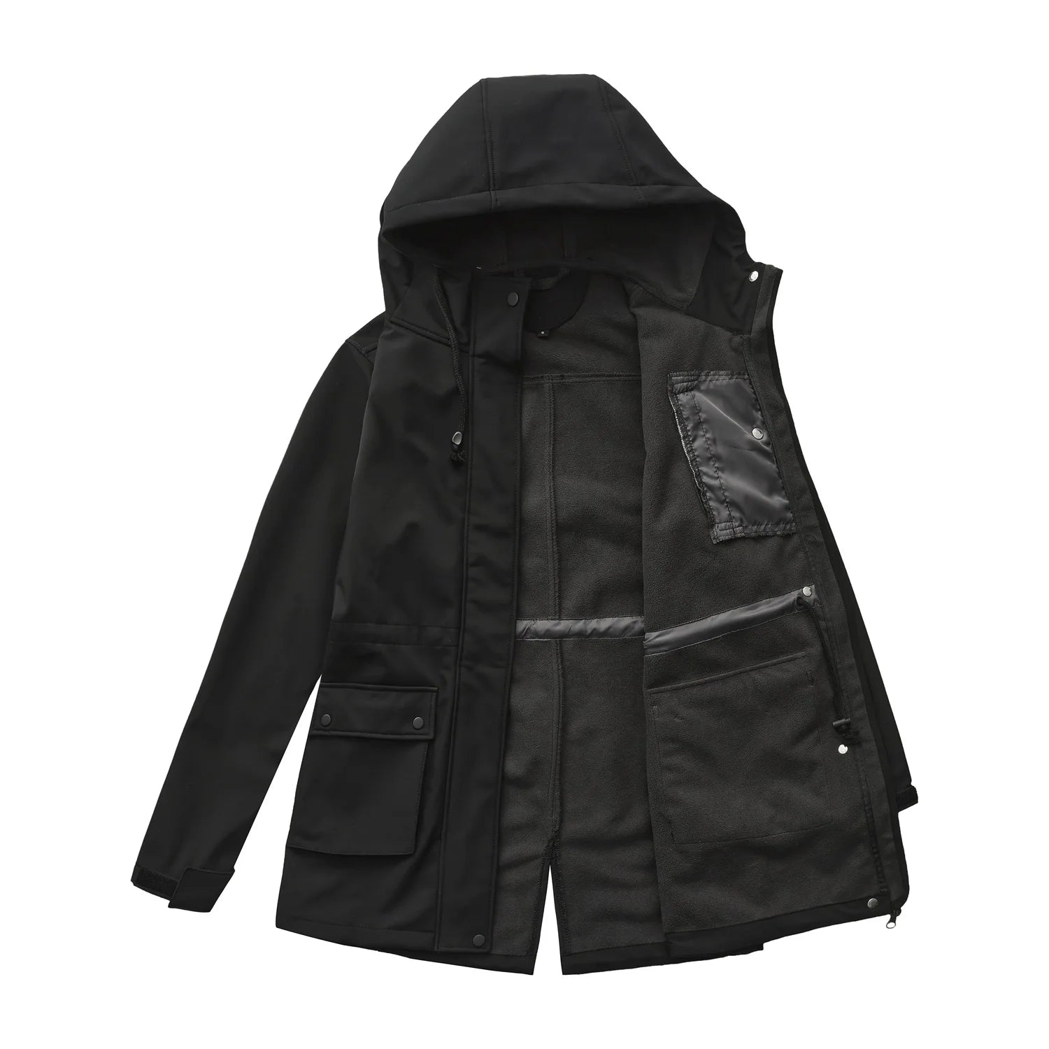 Waterproof Autumn Women's Mountaineering Coat Solid Big Pockets Hooded Loosse Female's Jacket Windproof Thermal outwear For Lady