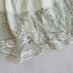 Green Robe Elegant Hem Lace Trim Bathrobe Gown Sleepwear Women Rayon Homewear Intimate Lingerie Bride Wedding Robe Loungewear