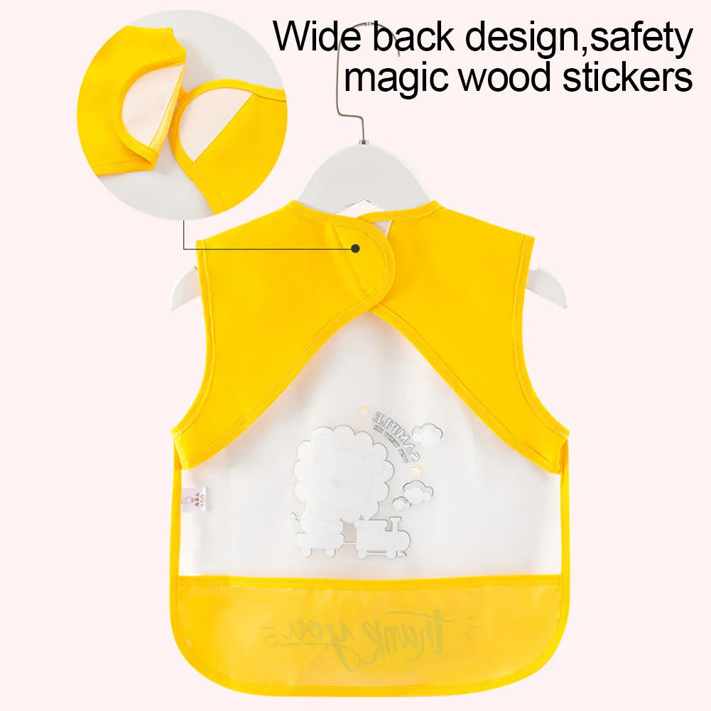 Cartoon Foldable Sleeveless Baby Bibs Waterproof Bib Feeding Baby Burp Cloths Girls Boys Saliva Towel Print Apron