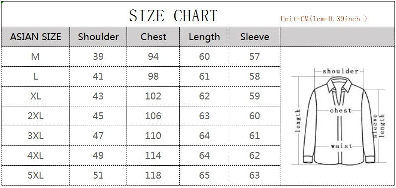 Mens Jacket Fashion Standing Collar Jackets Size M-5XL Solid