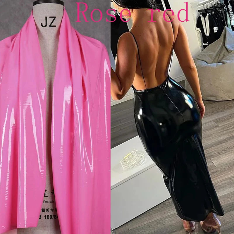 Sexy V Neck Latex Leather Dress Women Sleeveless Halter Hobble Dress Ladies Spaghetti Straps Backless Evening Party Dress Custom