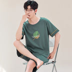 Men Pajamas Short Sleeve Shorts