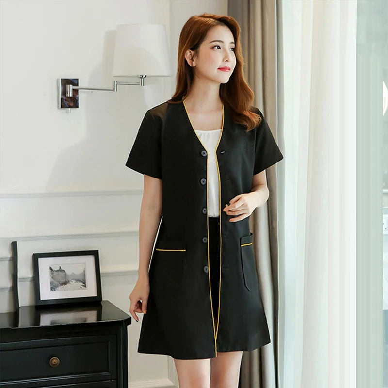 Beauty Salon Beautician Overalls Hairdressing Spa Massage Therapist Health Work Uniform Nail Salon Long / Short Sleeves Coats