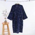 Bathrobe Men Shower Spring and Summer Cotton Nightgown Couple Men Kimono Yukata Pajamas Cardigan Striped Robe Sleepwear Homewear