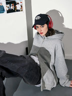 Women's Fashion Warm Hooded Jacket Fall Autumn Winter Gray Long Sleeve Pocket Double Zipper Jacket Commuter Casual Women Jacket