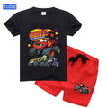 boys shirt  Baby Boy Clothes Set Cartoon Blazing Speed Cars Monster Machines
