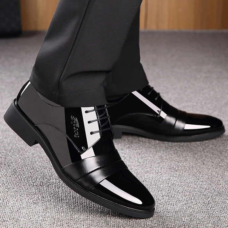 Men Casual Business Patent Leather Dress Shoes