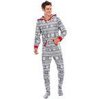 Men's Pajamas Home Wear Printed Pajamas Men's Long-sleeved One-piece Men's European and American Christmas Men's Pajamas Fall