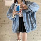 Denim Jacket Women 2025 Spring and Autumn New Style Lazy Style Harajuku Design Loose Versatile Jacket Top for Small People