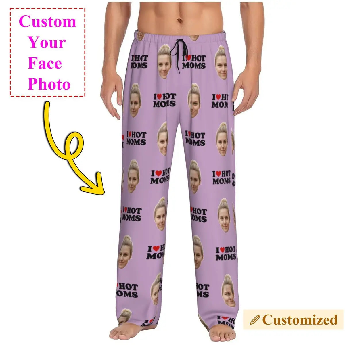 I Love Hot Moms Custom Pajama Pants
