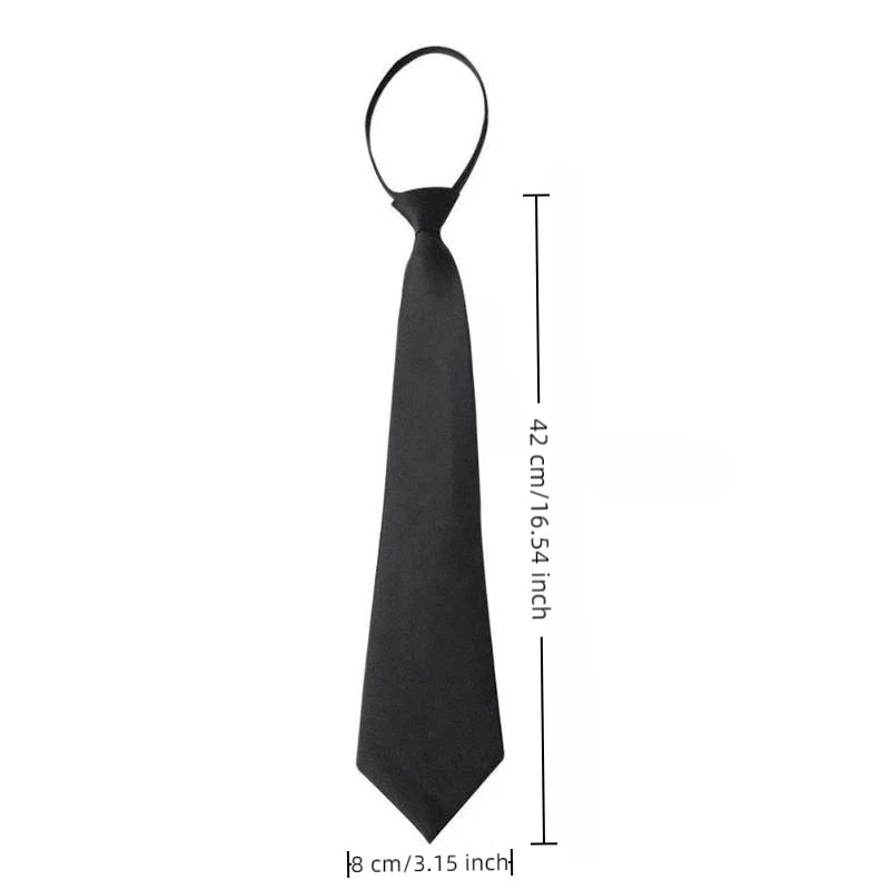 Black Unisex Ties Retro Narrow Neck Tie Slim Women Men Tie Korean Style Simple Trendy Tie