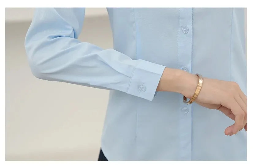 Elegant Women Shirts Woman White Shirt Long Sleeve Blouse