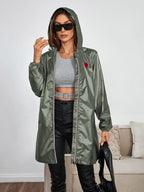 Women's Casual Hooded Jacket With Pockets, Lightweight Long Coat For Spring/Fall/Winter Daily Wear women’s fall clothes