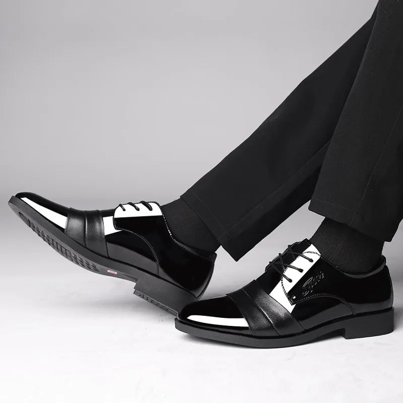 Men Casual Business Patent Leather Dress Shoes