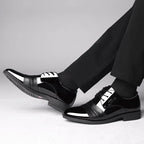 Social Shoe for Men Casual Business Patent Leather Dress Shoes Man Bright Upper Pointed Toe 2025 Trend Office Suit Footwear New
