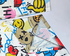Men's fashionable casual style pajamas hort sleevehome clothing cartoon printed hip-hop sd shorts two-piece set for couples