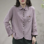 Women's Shirt Spring and Autumn Casual Literary Retro Cotton Fashion Versatile Fashionable Top