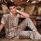New Male Pajamas Set Homewear Print Short Sleeve